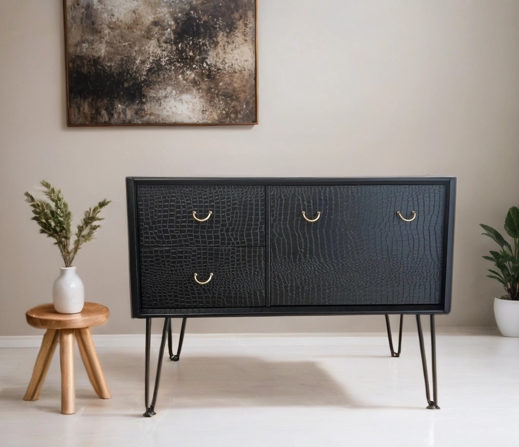 G plan small sideboard in black